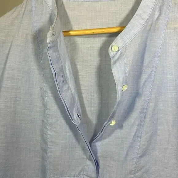 J. MCLAUGHLIN Women's Cotton Long Sleeve Popover Tunic Blouse Blue Size Medium - Picture 4 of 9